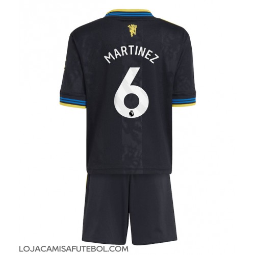 Camisa de Futebol Manchester United Lisandro Martinez #6 Equipamento Alternativo Infantil 2025-26 Manga Curta (+ Calças curtas)